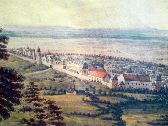 Image -- A view of Zhovkva on 18th-century Kronbach watercolor.