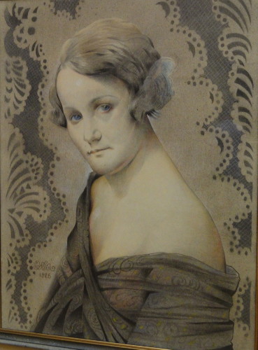 Image -- Mykhailo Zhuk: Portrait of Nataliia Uzhvii (1926).